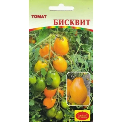 Пакет семян томата Бисквит с изображением плодов