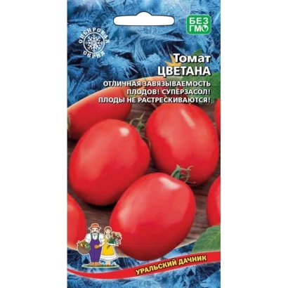 Пакет семян томата ЦВЕТАНА с изображением красных плодов