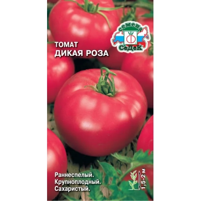 Пакет семян томата Дикая Роза с изображением красных плодов