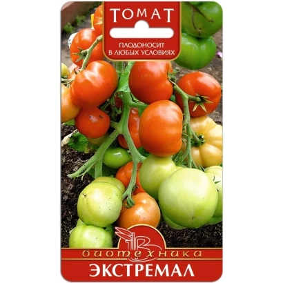 Пакет семян томата Экстремал с изображением плодов