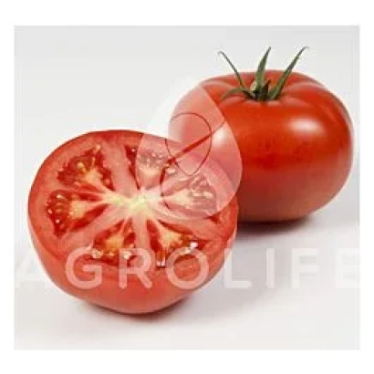Красный томат на белом фоне с логотипом AGROLIFE - Емреро F1