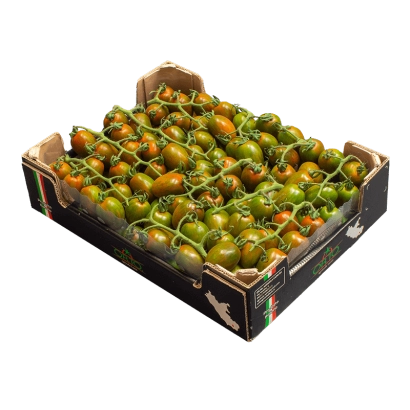 Коробка с зелеными томатами сорта ФОНДАНЕЛЛО