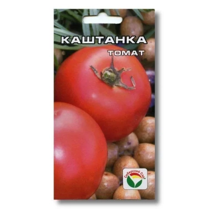 Пакет семян томата Каштанка с изображением красных плодов