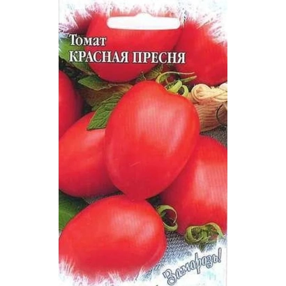 Пакет насіння томата Червона Пресня з зображенням червоних плодів