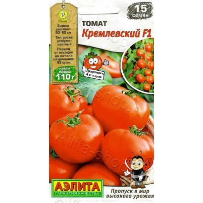 Пакет семян томата Кремлевский F1 с изображением красных помидоров