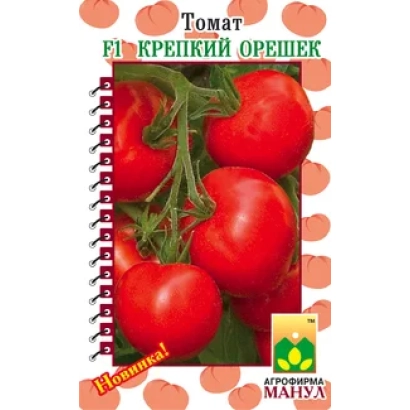 Пакет семян томата Крепкий орешек F1 с изображением красных помидоров