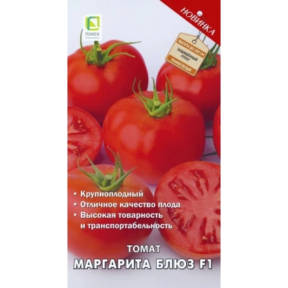 Томат МАРГАРИТА БЛЮЗ F1 на упаковке с описанием сорта