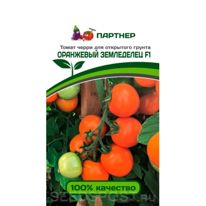 Пакет семян томата Оранжевый Земледелец с изображением плодов