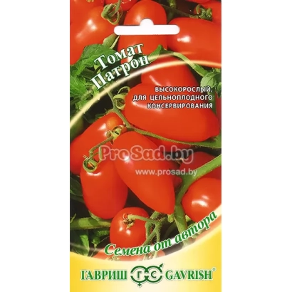 Пакет семян томата Патрон с изображением красных плодов