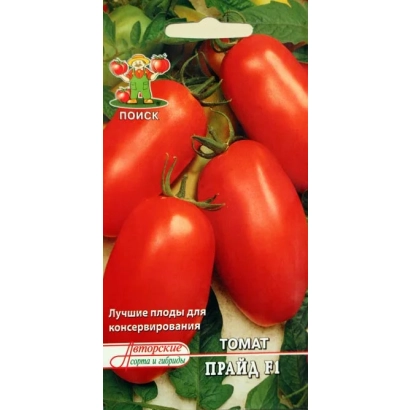 Пакет семян томата ПРАЙД с изображением красных плодов