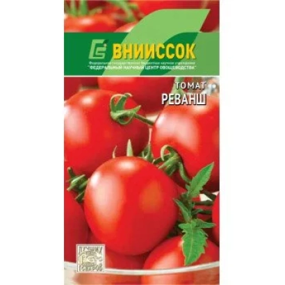 Пакет семян томата Реванш с изображением красных плодов