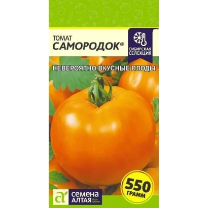 Пакет семян томата Самородок с изображением спелых плодов