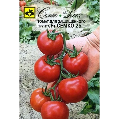 Seed packet of tomato variety SEMCO 25 with fruit image