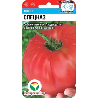 Пакет семян томата СПЕЦНАЗ с изображением красного помидора