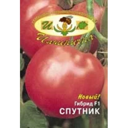Пакет семян томата СПУТНИК F1 с изображением красных плодов