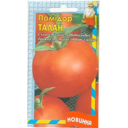 Пакет семян томата Талан с изображением спелых плодов