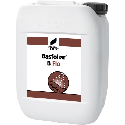 Белая канистра с этикеткой BASFOLIAR B Flo - Басфолиар