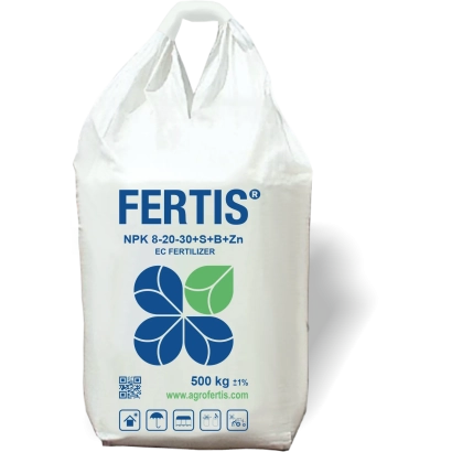 Мешок гранулированных минеральных удобрений FERTIS NPK 8-20-30+5+8+2Zn - Комплексные гранулированные минеральные удобрения с содержанием серы