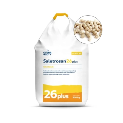 Удобрение Saletrosan 26 plus в белой упаковке с изображением зерен - Удобрение азотное серосодержащее марки NS 26-13, гр.
