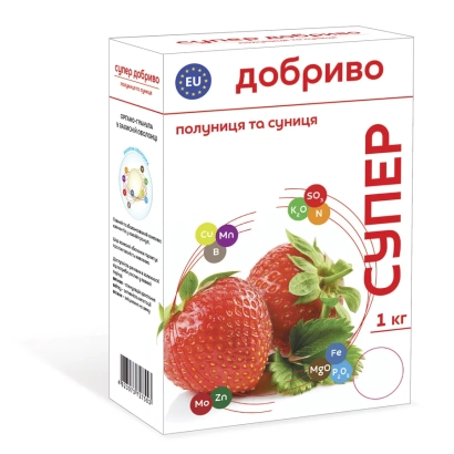 Удобрение «Добриво Супер» для клубники в упаковке 1 кг - Фреш
