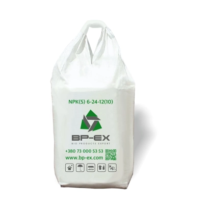 Белый мешок с удобрением NP(03) 6:24:20(10) от BP-EX - ГЛОБАЛ-NРК (марки 6:12:24+6%S; 6:24:12+2%Са+5%S+0.05%Zn; 7:20:30
