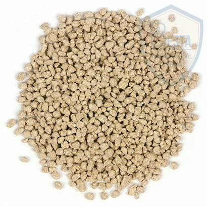 Granulated fertilizer mixture 'BOROFOSKA' (Marks A and B) as light brown granules