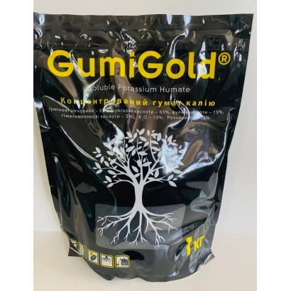 Добрив GumiGold в чорній упаковці з зображенням дерева