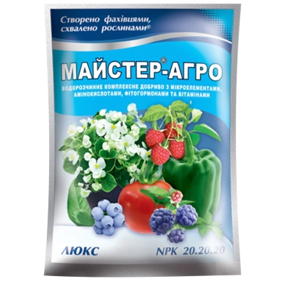 Пакет семян Майстер-Агро с изображением овощей и ягод - Мастер