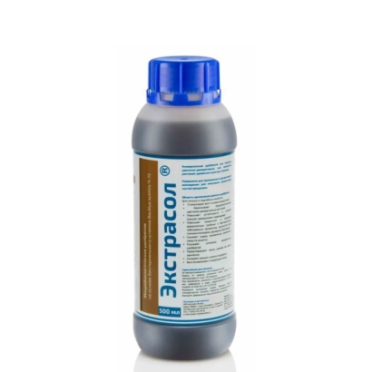 Microbial Fertilizer «Ekstrasol» in a bottle with a blue cap