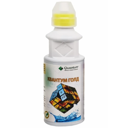 Bottle of fertilizer Quantum Gold with Rubik's cube image