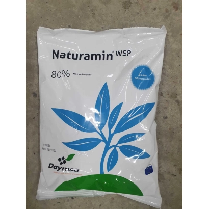 Мішок добрива Naturamin WSP з логотипом та зображенням листка - НАТУРАМІН-ВСП (NATURAMIN-WSP)