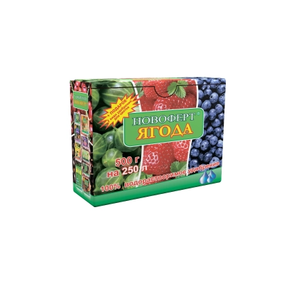 Fertilizer YAGODA in packaging with berry imagery - NOVO FERT M