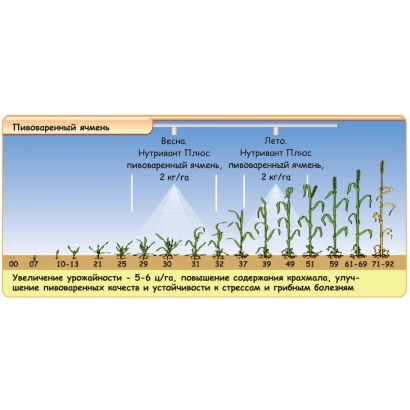 Удобрення Нутрівант Плюс Пивоварний ячмінь у пакеті 2 літри