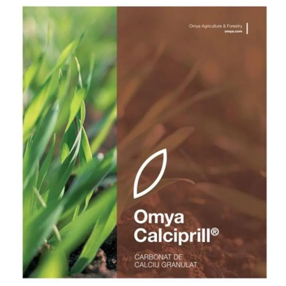 Удобрение Omya Calciprill на фоне зелёных растений - Омиа Кальциприлл 110