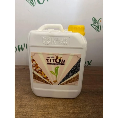 Белая канистра с этикеткой «Титон» и изображением семян - ПАРОСТОК