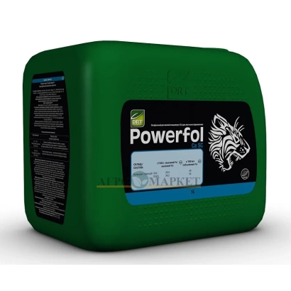 Зеленая канистра с этикеткой Powerfol - Паверфол, рид.