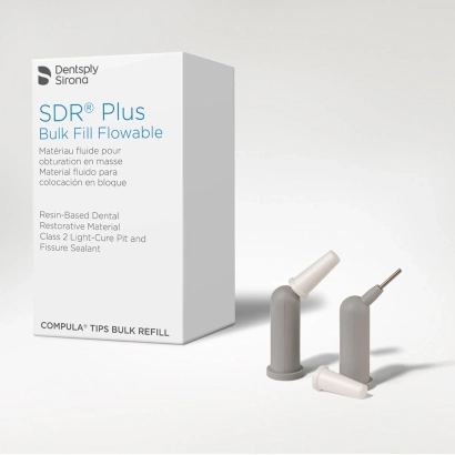 Белая упаковка SDR Plus Bulk Fill Flowable с двумя стоматологическими пастами - Редуктал Си-Плюс