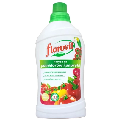 Bottle of liquid fertilizer Florovit for tomatoes and peppers