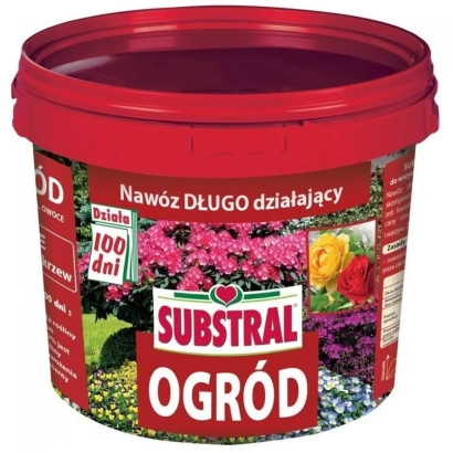 Красный контейнер с удобрением SUBSTRAL OGRÓD для цветущих растений - SUBSTRAL Минеральные жидкие удобрения, удобрение