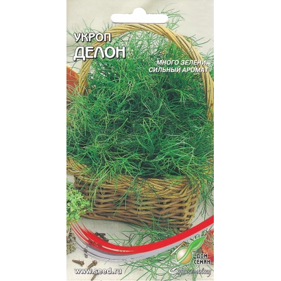 Пакет семян укроп Делон в плетёной корзине