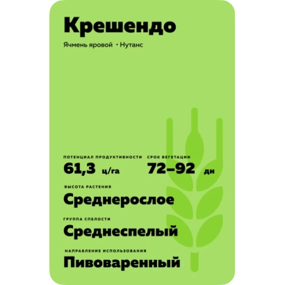 Пакет семян ячменя Крешендо