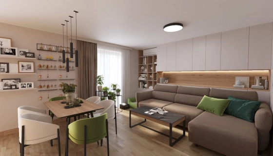 Дизайн однокомнатной квартиры для любителей сельской жизни: декор с элементами природы и сельского хозяйства.