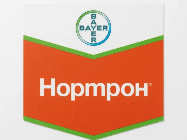 Логотип Bayer с названием продукта Нортрон на оранжевом фоне - Нортрон 500 SС
