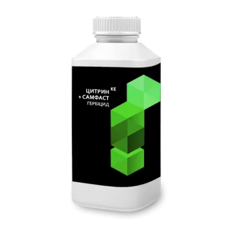 Bottle with product Citrine k.e., herbicide with surfactant «Samfast»