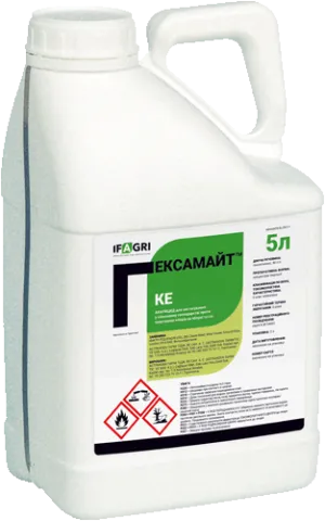 White container with label Geksamait