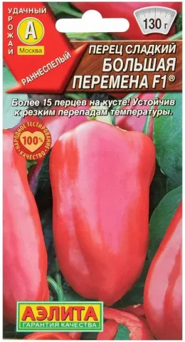 Пакет насіння перець ВЕЛИКА ЗМІНА з зображенням червоного перець