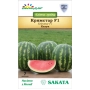 Пакет семян арбуза Кримстар F1 с изображением целых и нарезанных плодов