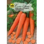 Семена столовой моркови Олимпус на мешочке с изображением свежих морковок.