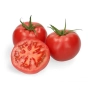 Томати: два цілі та один нарізаний навпіл на білому фоні - Накаумі